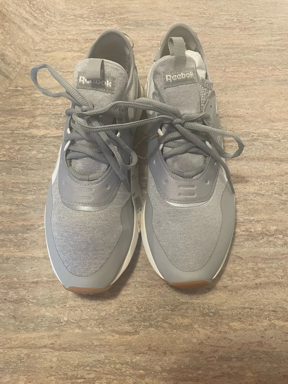 Reebok Men's Light Gray Runner Sneakers with Gum Toe